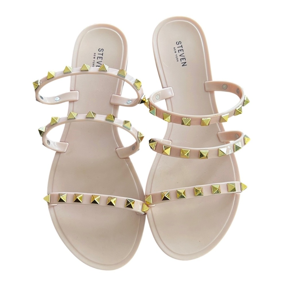 Steven‎ New York Blush Pink Jelly Studded Slide Sandals  6.5M